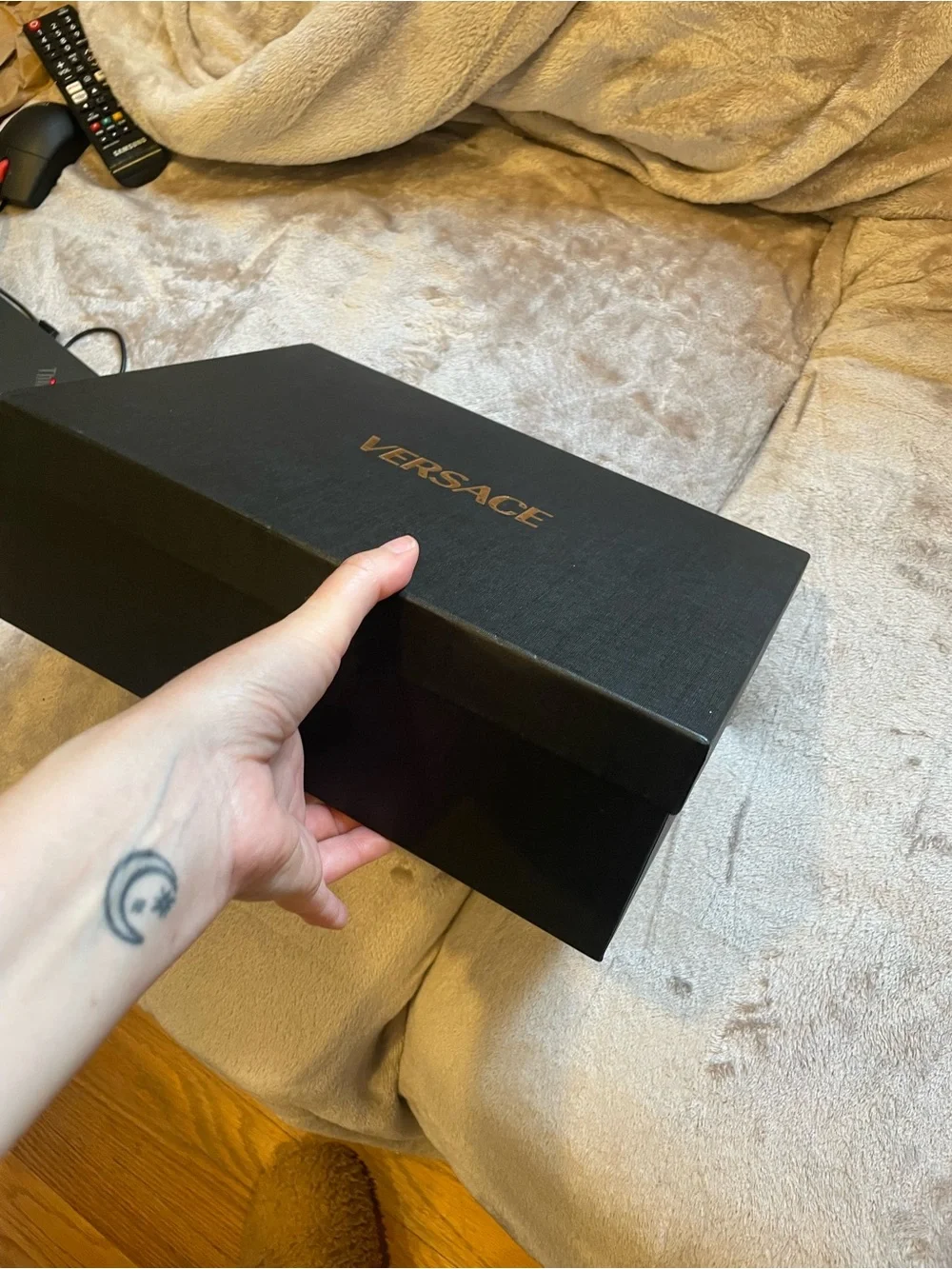 NWOT authentic Versace black shoebox